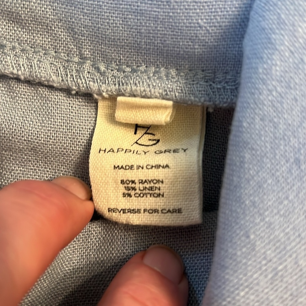 Light Blue Wide-Leg Linen Blend - Picture 4 of 4